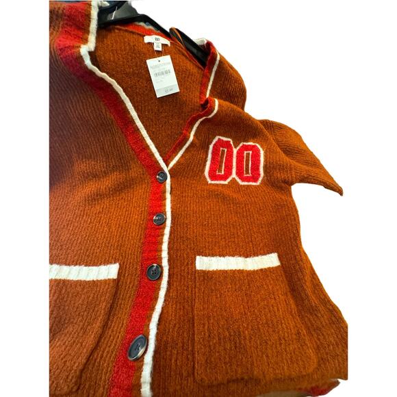 NWT BP Nordstrom Womens‎ Oversized Varsity Cardigan Rust Ivory Taylor Swift - Picture 16 of 16